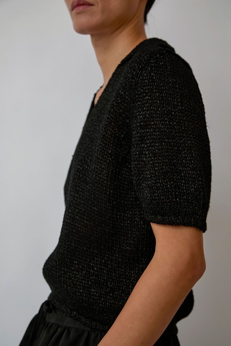 Nothing Written Paper Polo Pullover in Black sold by No. 6 product image thumbnail 2