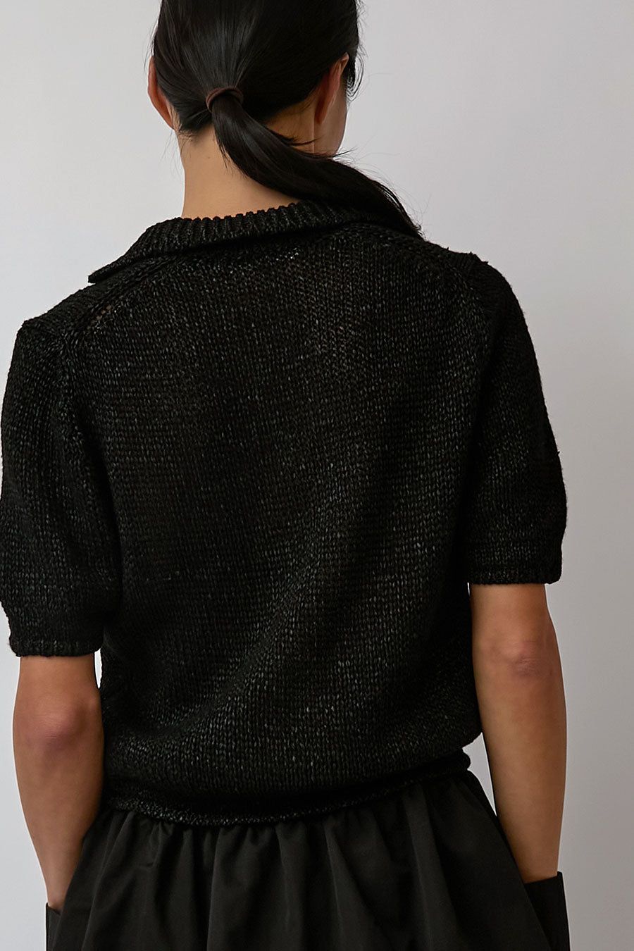 Nothing Written Paper Polo Pullover in Black sold by No. 6 product image thumbnail 5