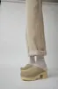 No.6 Liza Clog on Mid Tread in Clay with Bone Shearling sold by No. 6