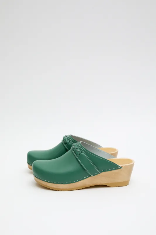 No.6 Bridget Clog on Mid Wedge in Sage sold by No. 6