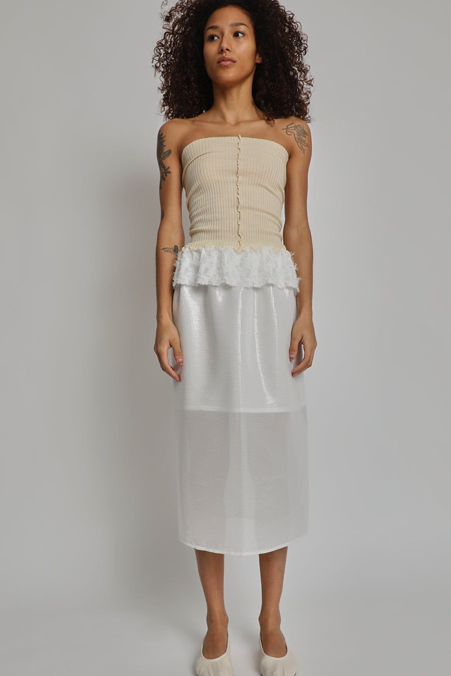 Vladimir Karaleev Pei Skirt in White sold by No. 6