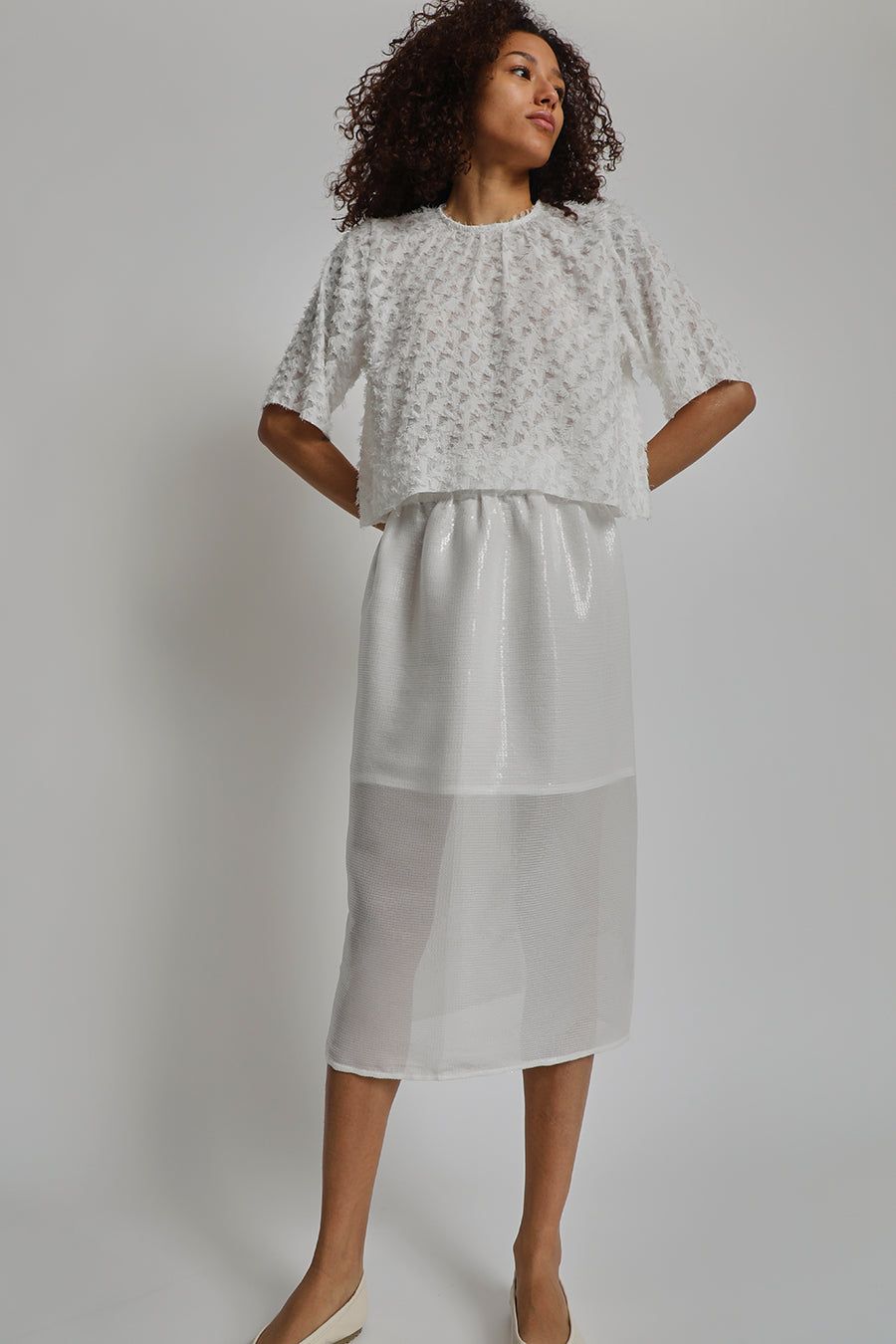 Vladimir Karaleev Pei Skirt in White sold by No. 6 product image thumbnail 2