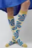Henrik Vibskov Fuzzy Flower Femme Socks in Fuzzy Yellow Blue sold by No. 6
