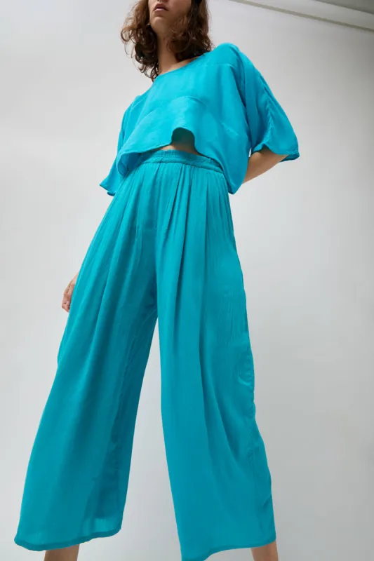 Anntian Wide Pant in Garment Dye Swimming Pool made by No. 6