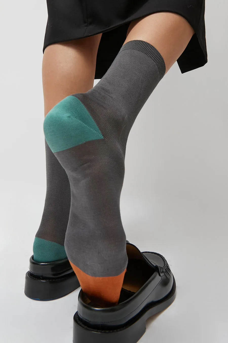 Maria La Rosa Tricolor Cotton Socks in Charcoal sold by No. 6 product image thumbnail 4