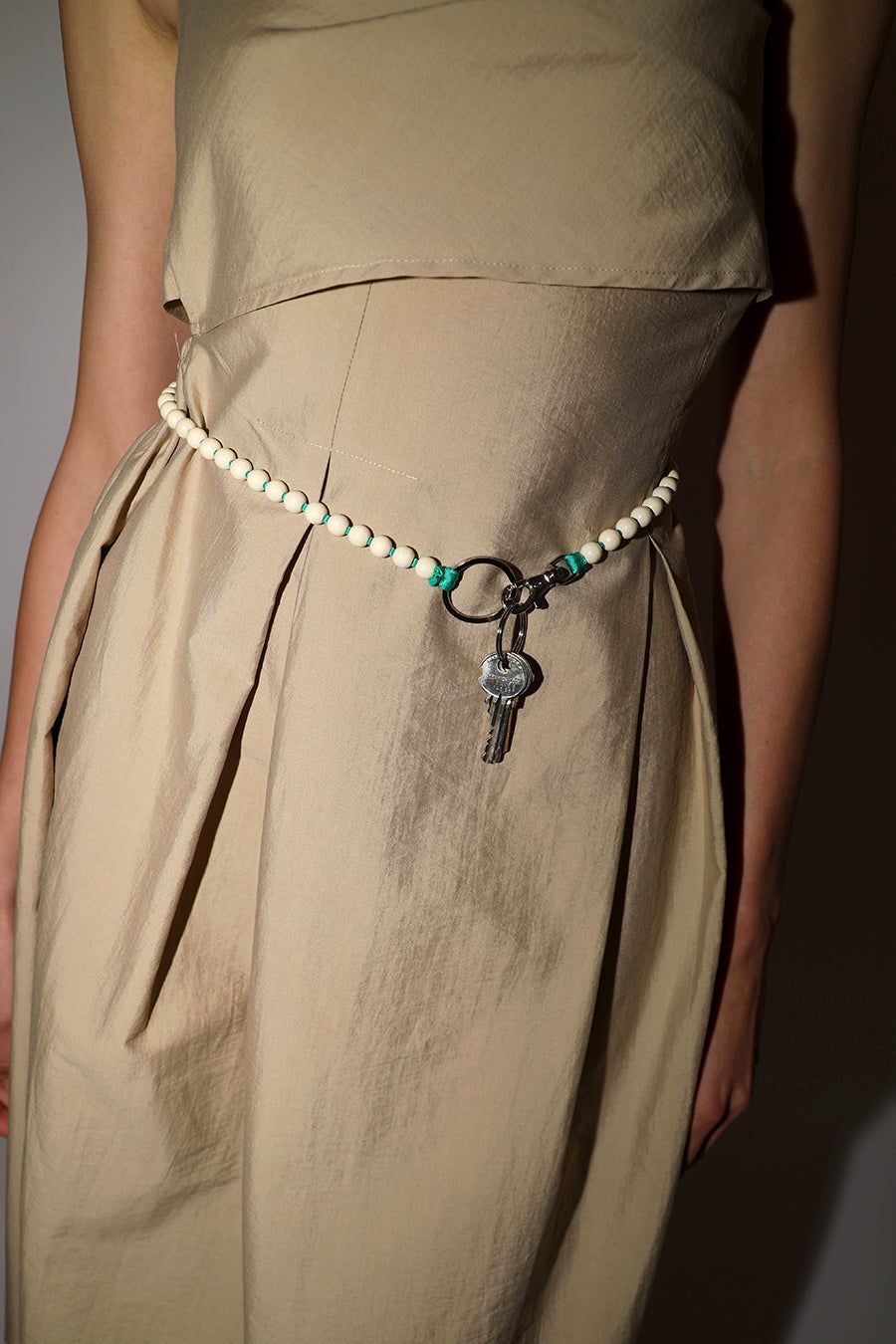 Ina Seifart Perlen Long Keyholder in Opal with Green Thread sold by No. 6 product image thumbnail 3