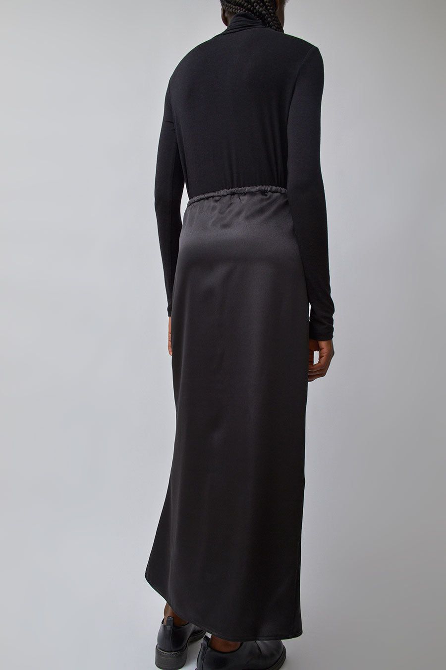 Mijeong Park Stretch Satin Maxi Skirt in Black sold by No. 6 product image thumbnail 6