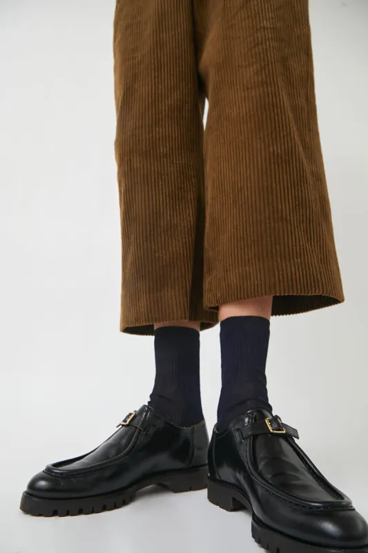 Maria La Rosa Organic Cotton Ribbed Socks in Navy sold by No. 6