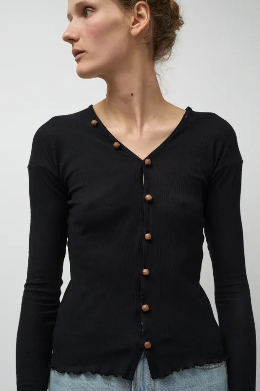 Baserange Tav Cardigan in Black sold by No. 6
