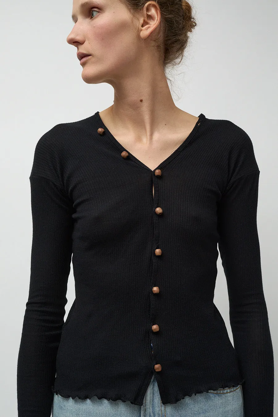 Baserange Tav Cardigan in Black sold by No. 6