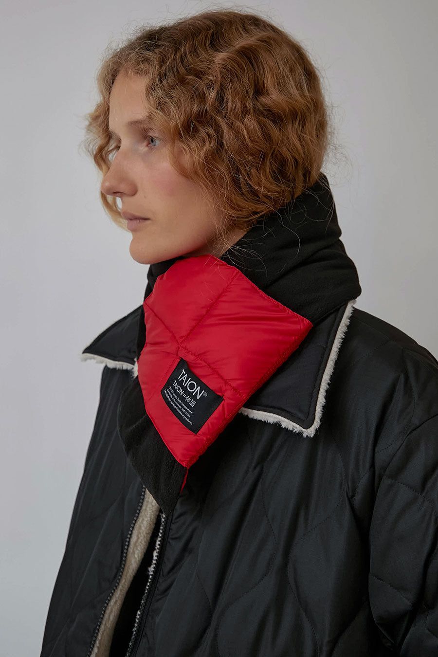 TAION Basic Down Scarf in Dark Red sold by No. 6 product image thumbnail 3