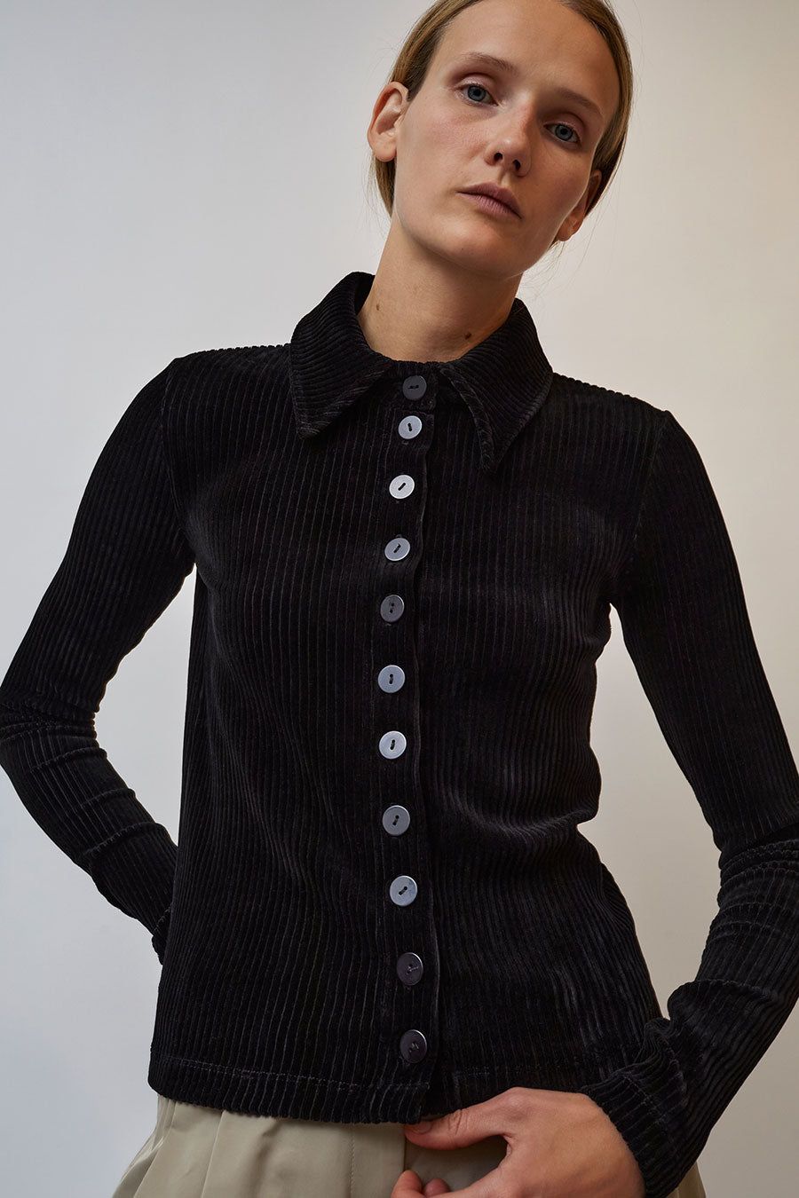 KkCo Scallop Button Up in Black sold by No. 6 product image thumbnail 2