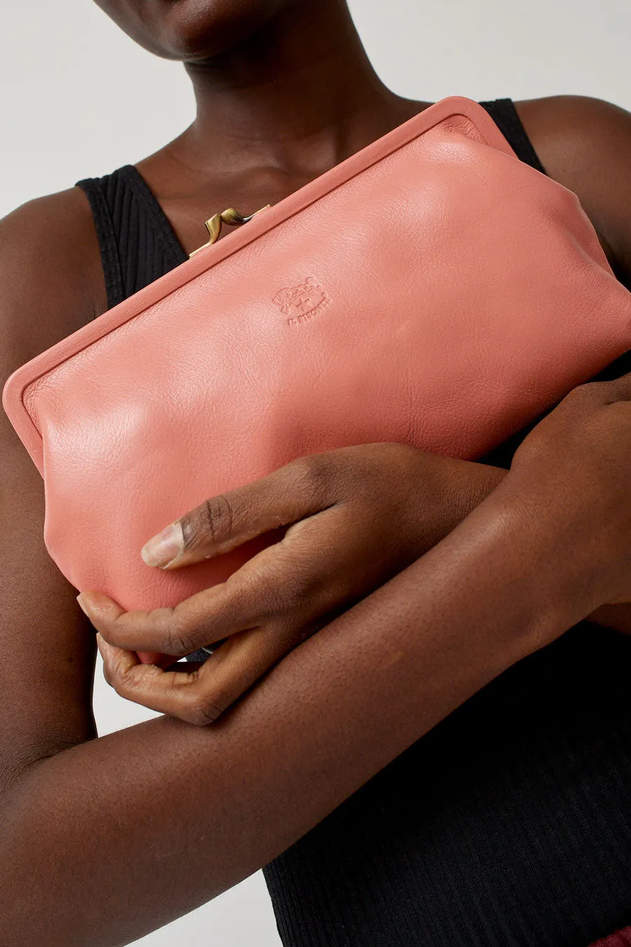 Il Bisonte Classic Clutch in Grapefruit sold by No. 6