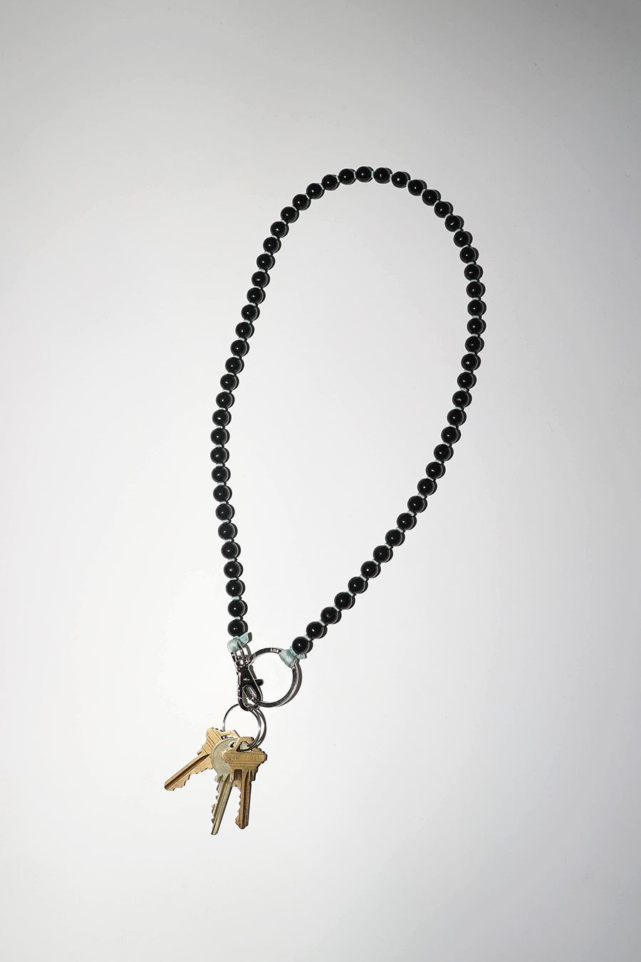 Ina Seifart Perlen Long Keyholder in Black with Sage Thread sold by No. 6 product image thumbnail 2