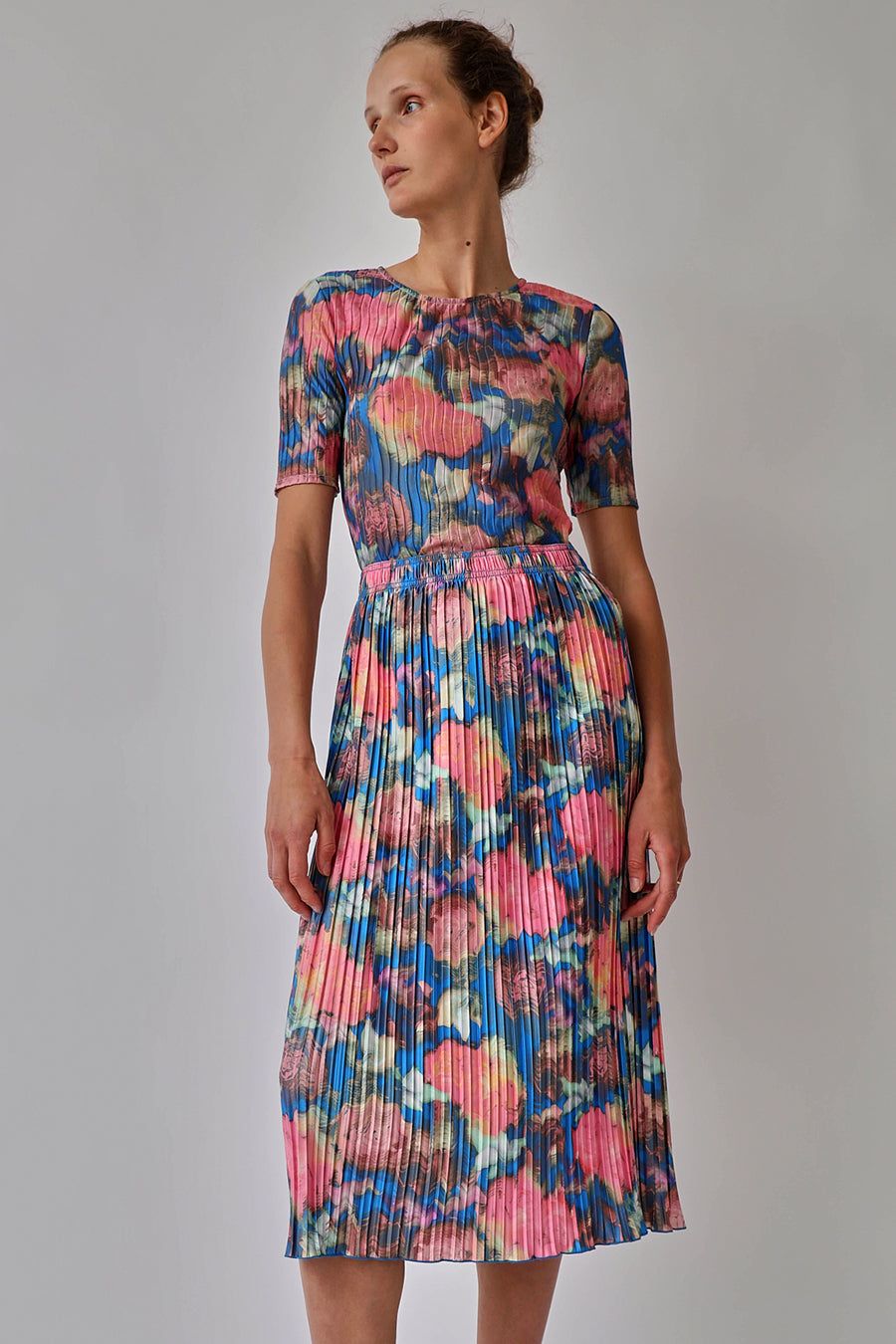 No.6 Kotomi Skirt in Blue and Pink Washed Rose sold by No. 6 product image thumbnail 3