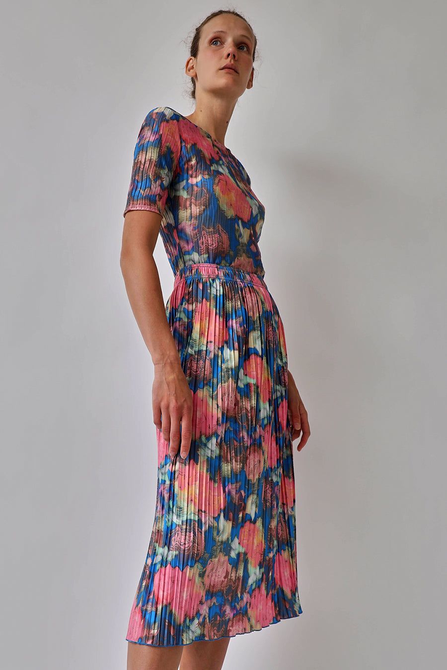 No.6 Kotomi Skirt in Blue and Pink Washed Rose sold by No. 6 product image thumbnail 2