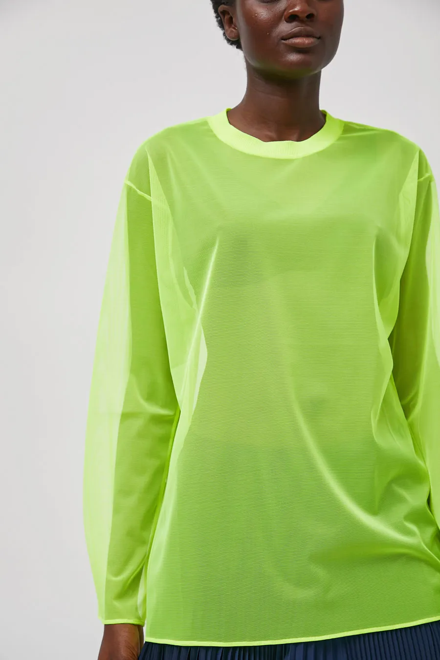 Marios Long Sleeve Mesh T-Shirt in Yellow Fluo sold by No. 6 product image thumbnail 3