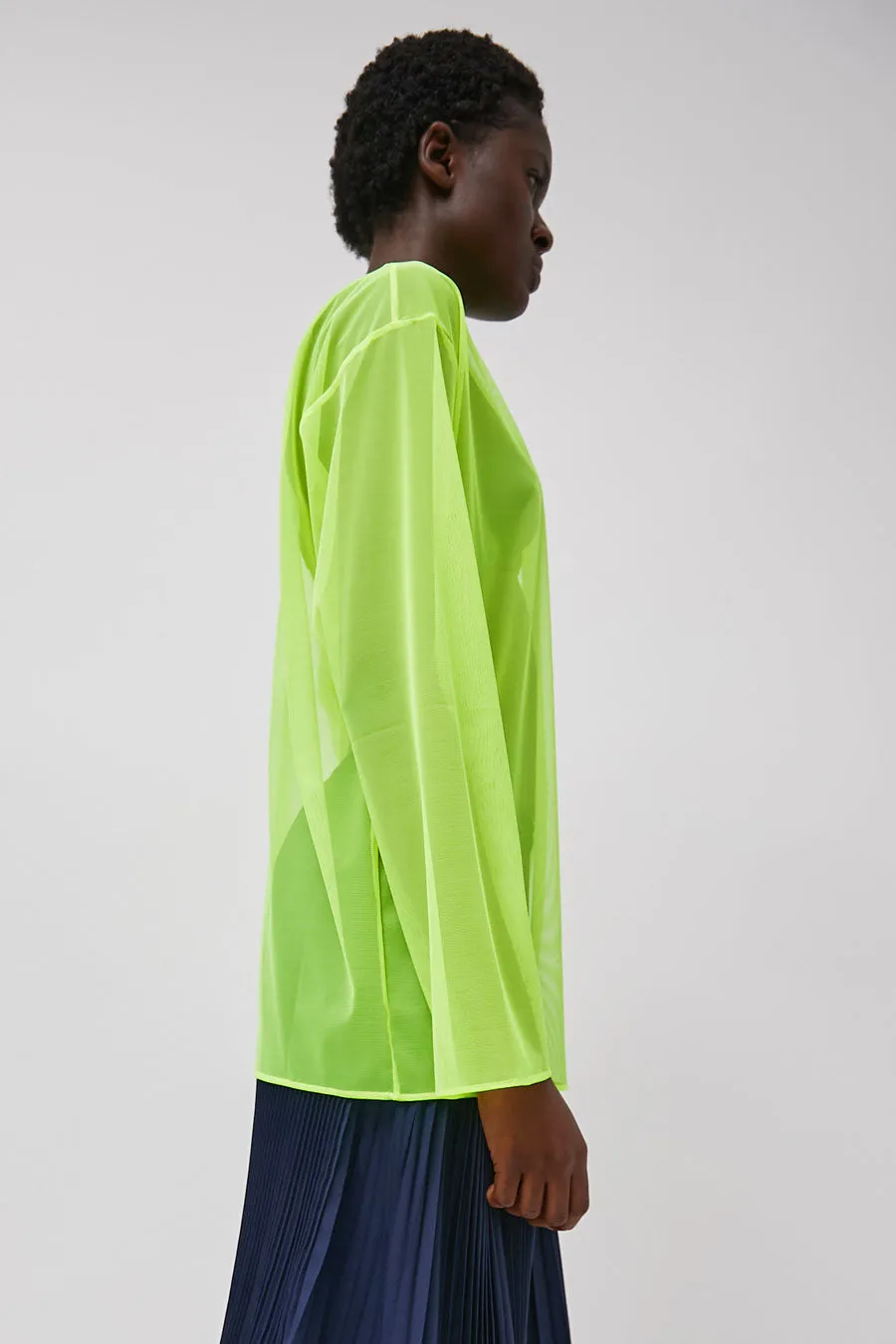 Marios Long Sleeve Mesh T-Shirt in Yellow Fluo sold by No. 6 product image thumbnail 4