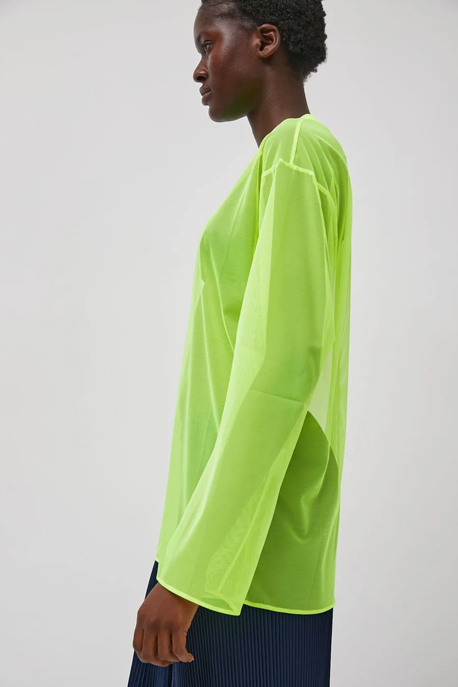 Marios Long Sleeve Mesh T-Shirt in Yellow Fluo sold by No. 6 product image thumbnail 2