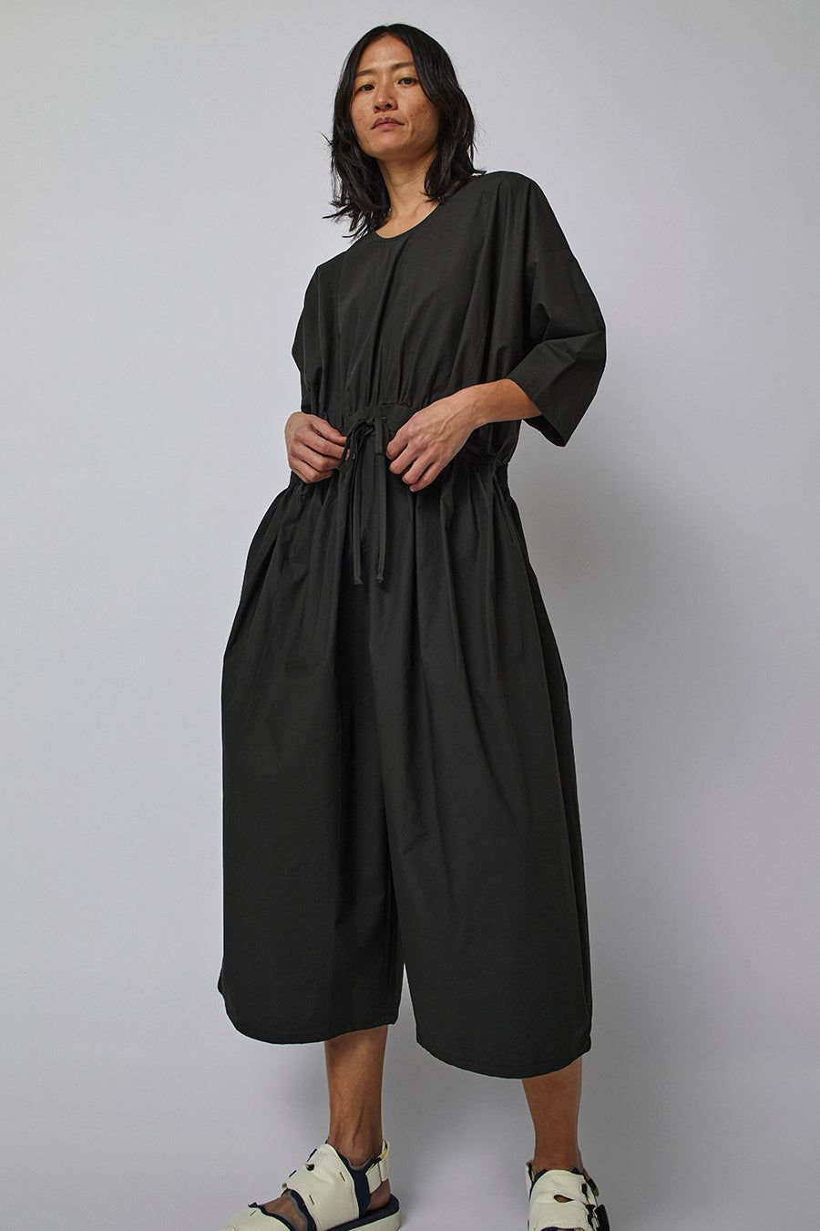 Black Crane Balloon Jumpsuit in Shadow sold by No. 6