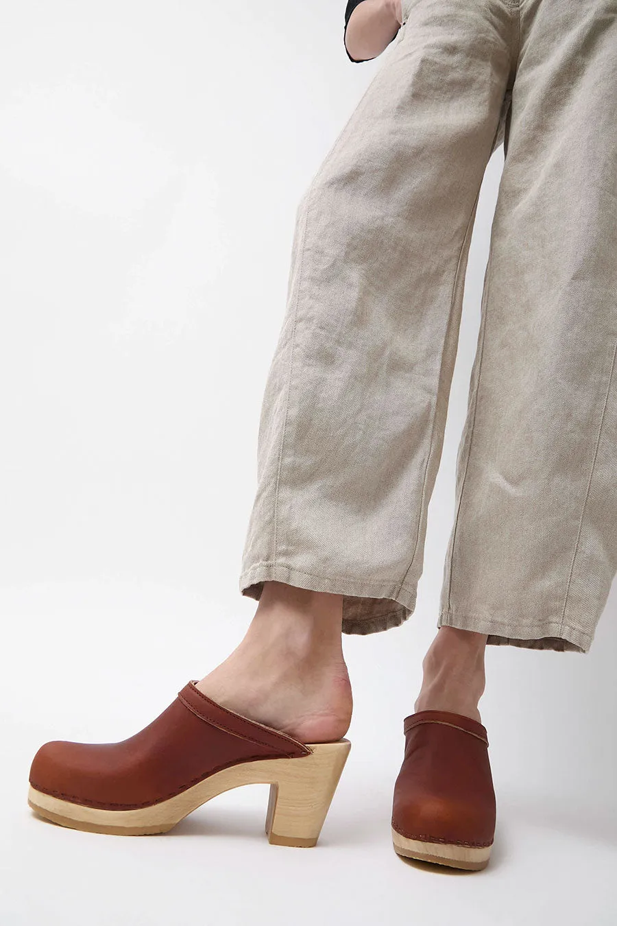 No.6 Old School Clog on High Heel in Bourbon sold by No. 6 product image thumbnail 5