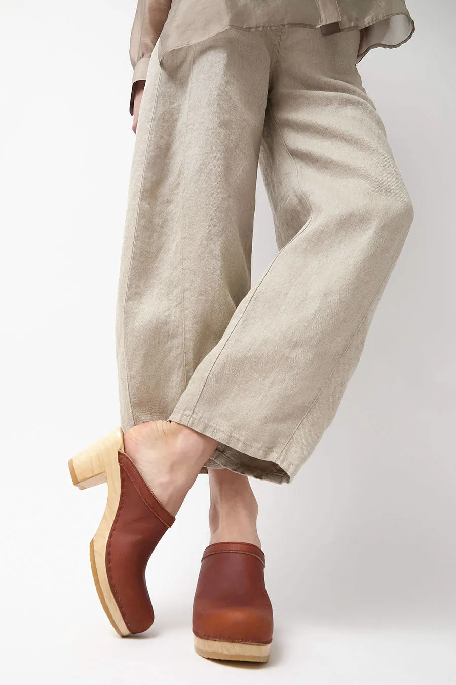 No.6 Old School Clog on High Heel in Bourbon sold by No. 6