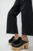 No.6 Billie Fur Clog on Platform in Black sold by No. 6
