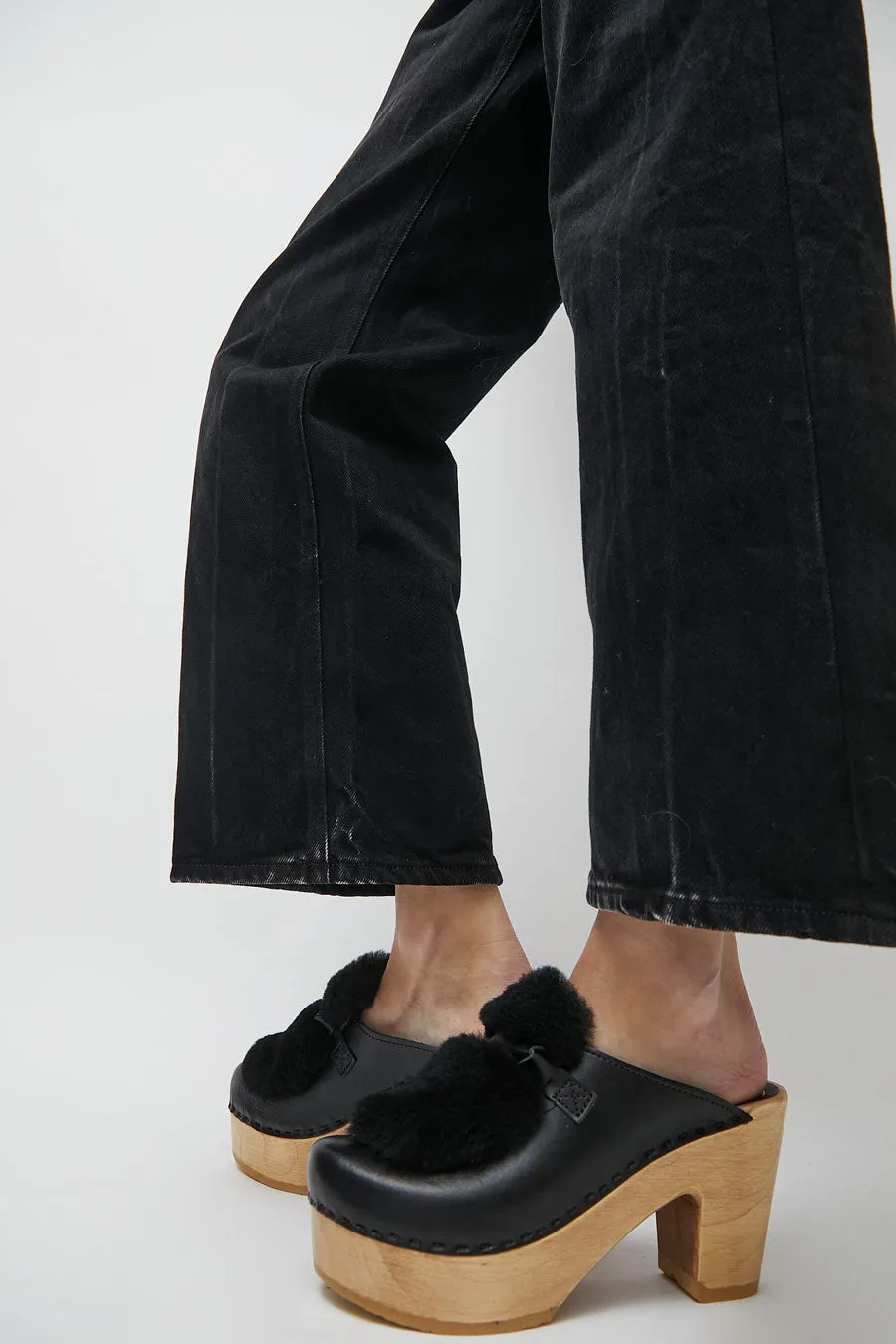 No.6 Billie Fur Clog on Platform in Black sold by No. 6 product image thumbnail 2