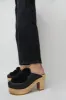No.6 Billie Fur Clog on Platform in Black sold by No. 6