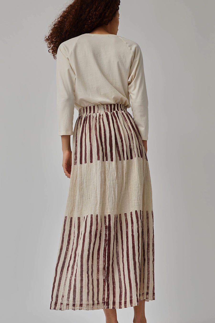 Black Crane Double Layered Skirt in Stripe Print sold by No. 6 product image thumbnail 4