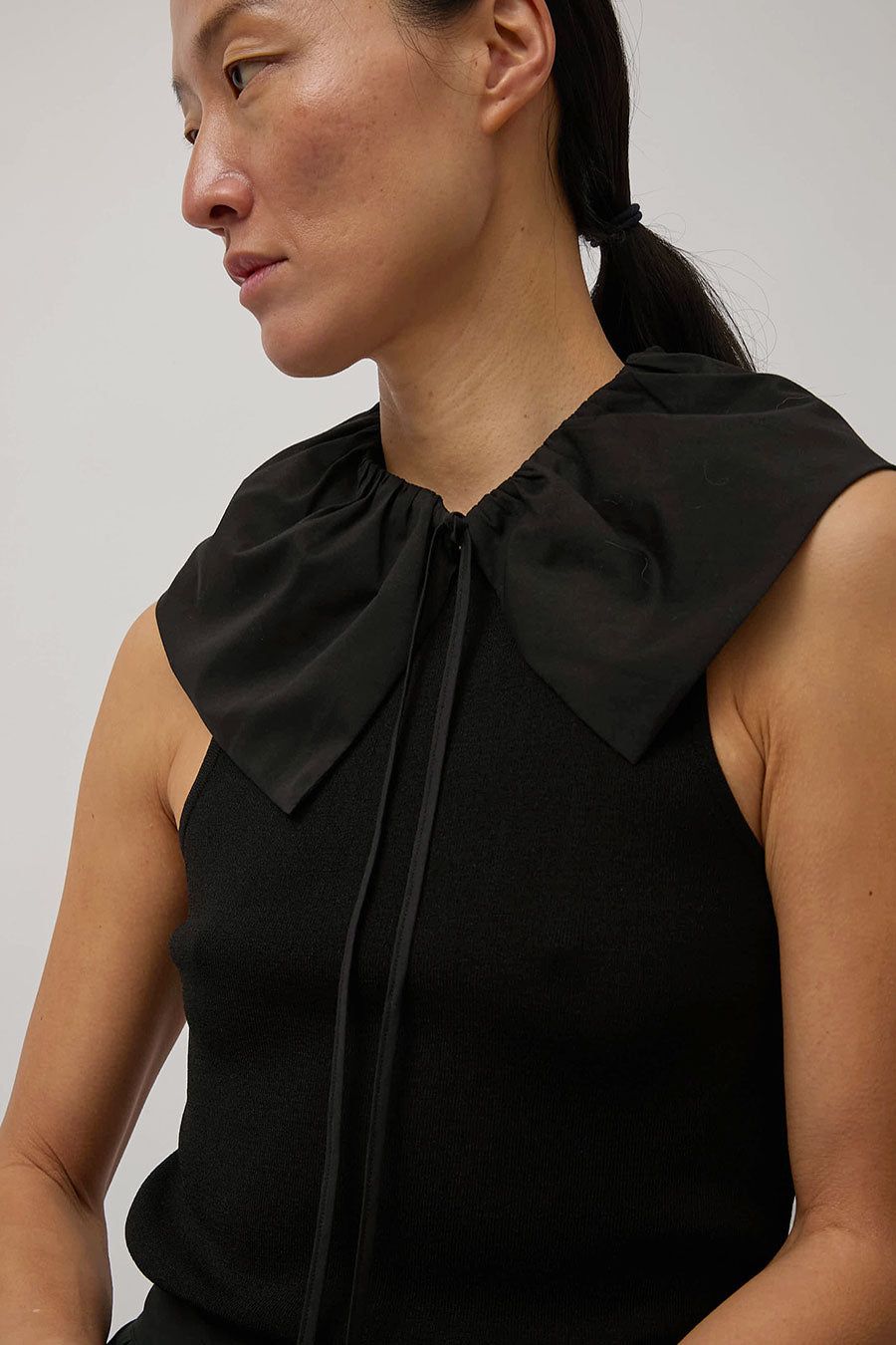 Amomento Sheer Shirring Volume Acc in Black sold by No. 6