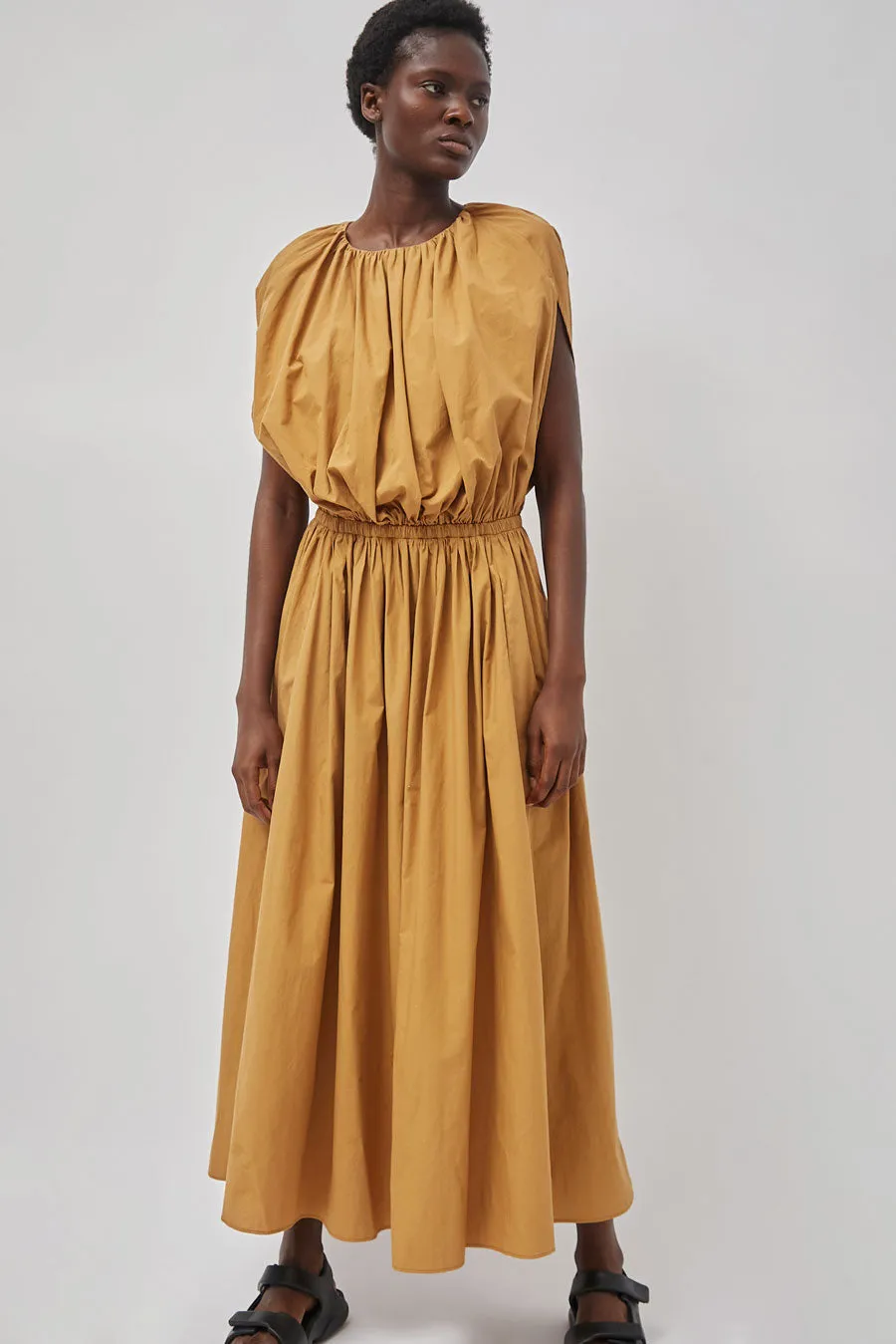 Black Crane Shell Dress in Camel sold by No. 6
