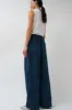 NYMANE Wes Pleat Pant in Indigo and Black Mud Paint Linen sold by No. 6