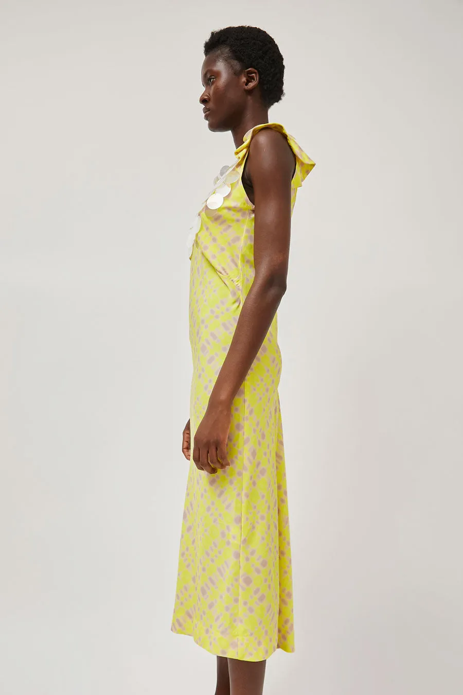 INSHADE V Neck Sequin Dress in Light Yellow Plaid sold by No. 6 product image thumbnail 3