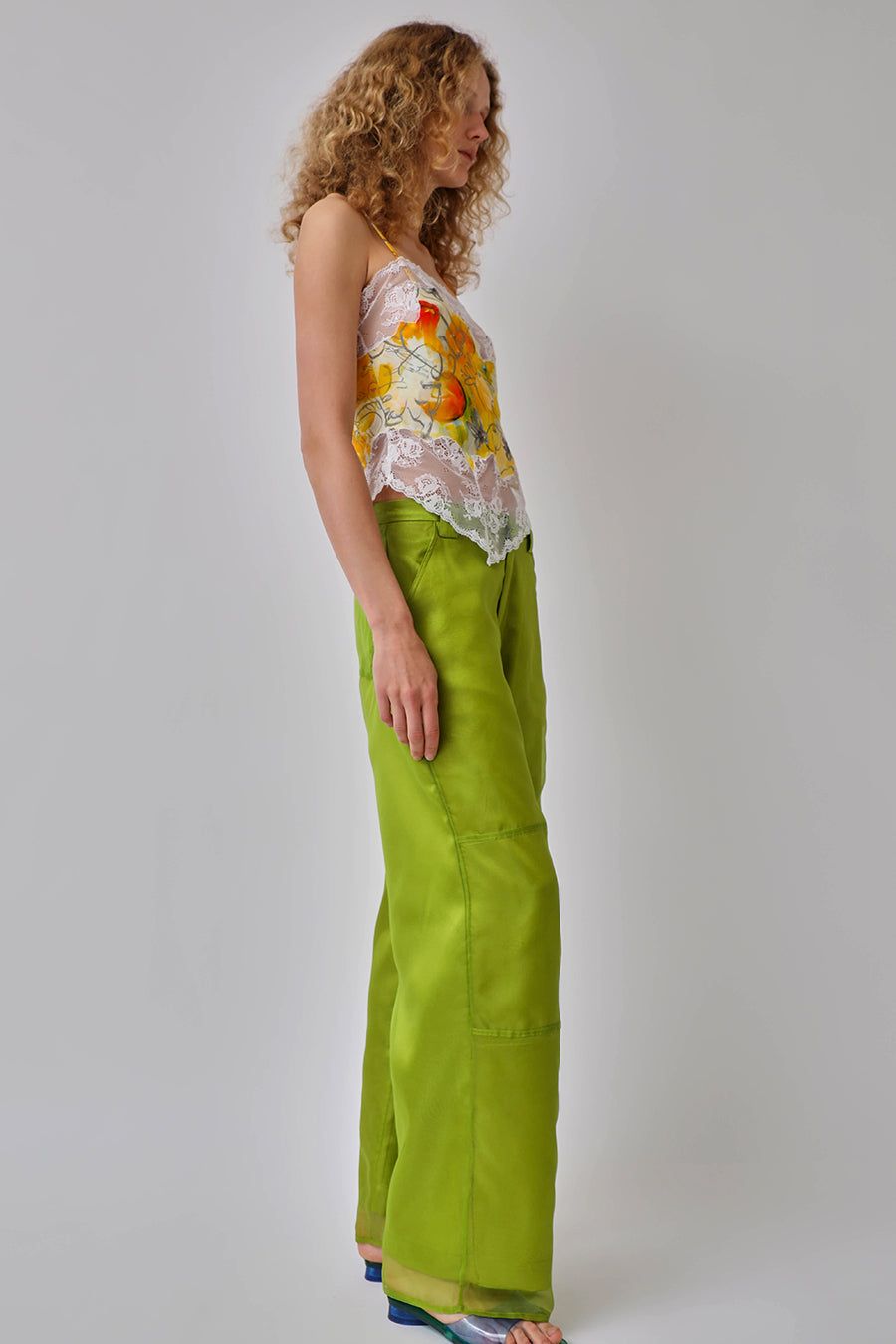 Collina Strada Lawn Pant in Lime Organza sold by No. 6 product image thumbnail 4