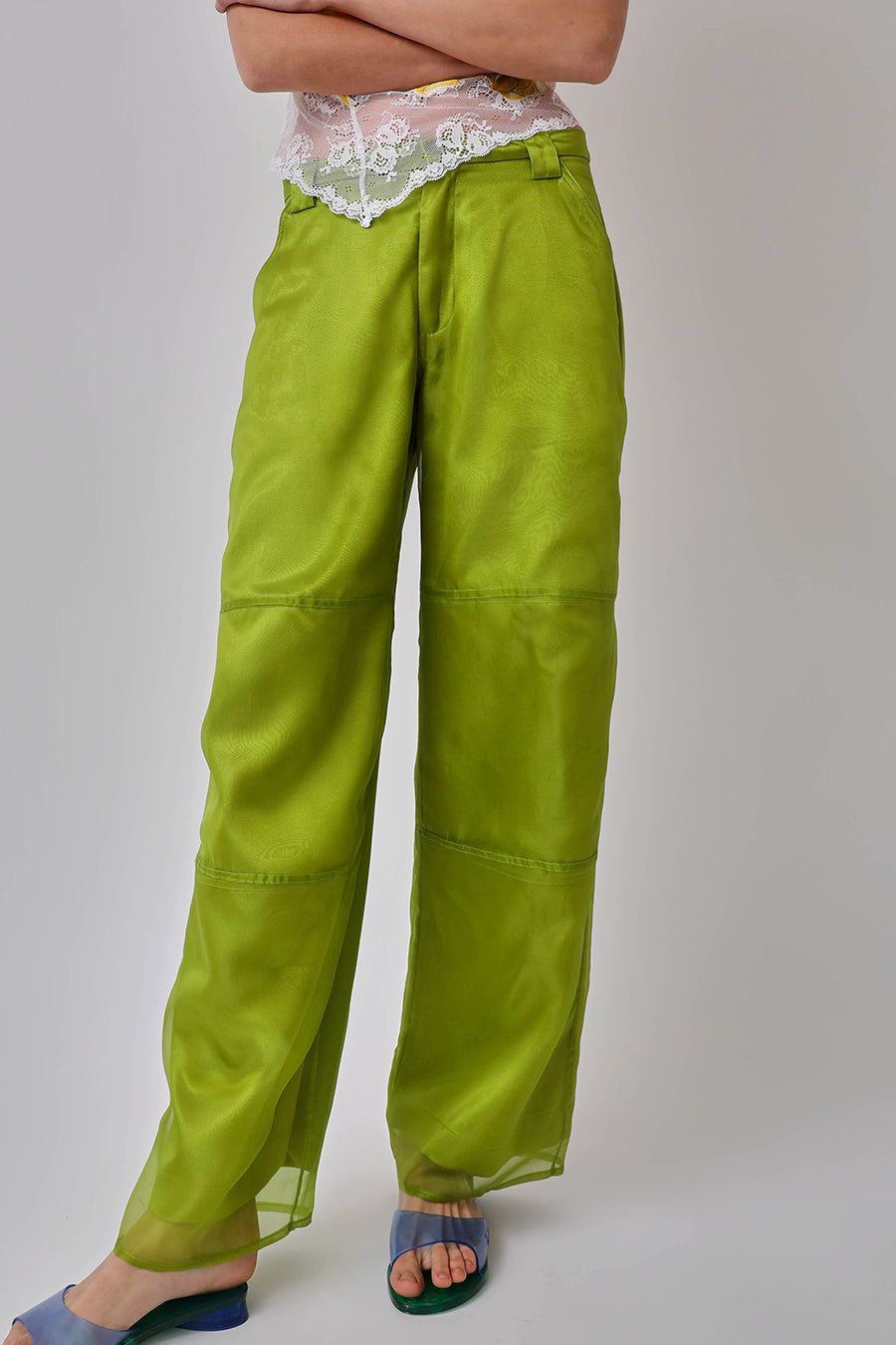 Collina Strada Lawn Pant in Lime Organza sold by No. 6 product image thumbnail 5