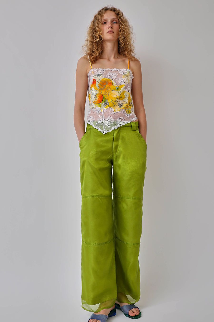 Collina Strada Lawn Pant in Lime Organza sold by No. 6 product image thumbnail 2
