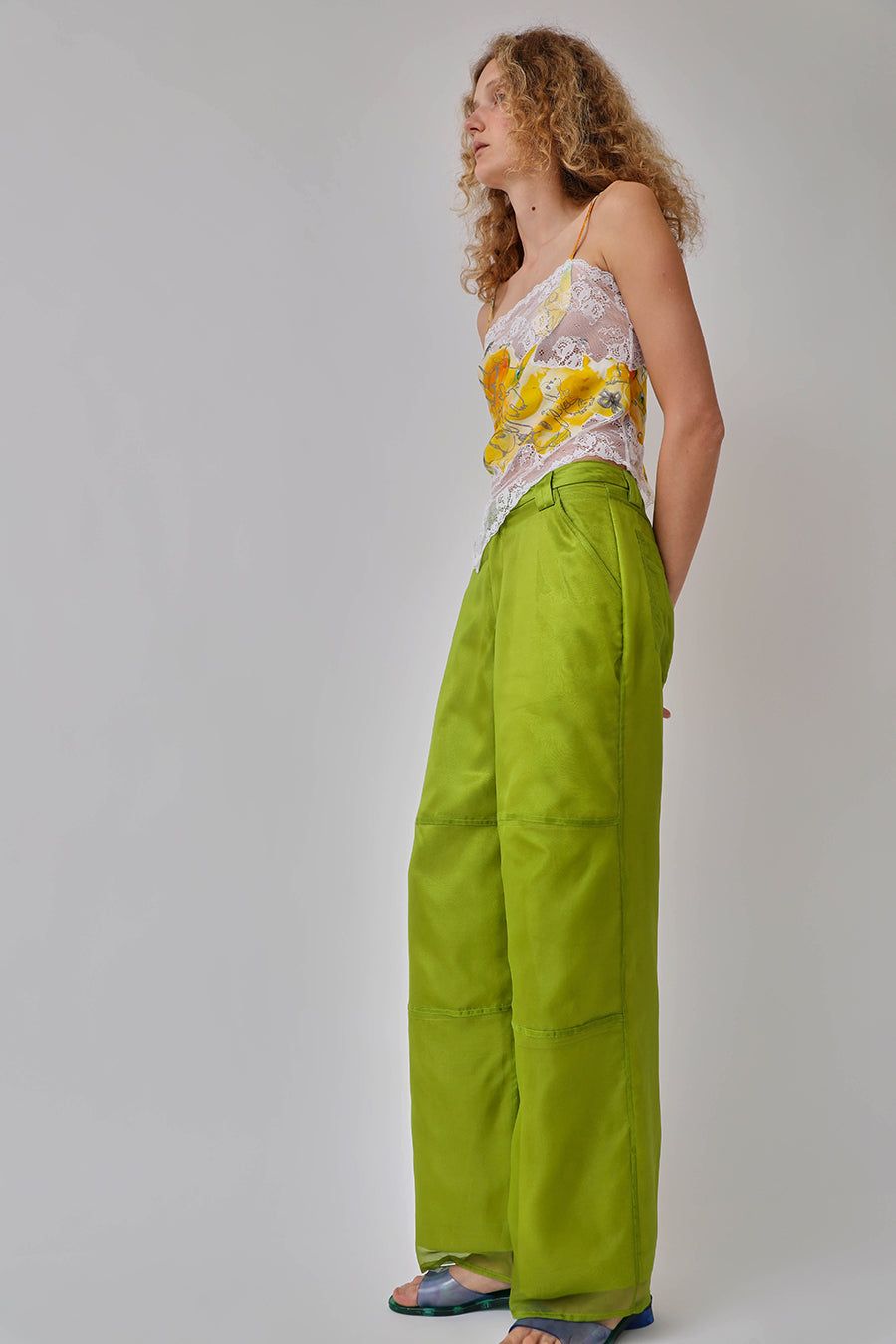 Collina Strada Lawn Pant in Lime Organza sold by No. 6 product image thumbnail 3