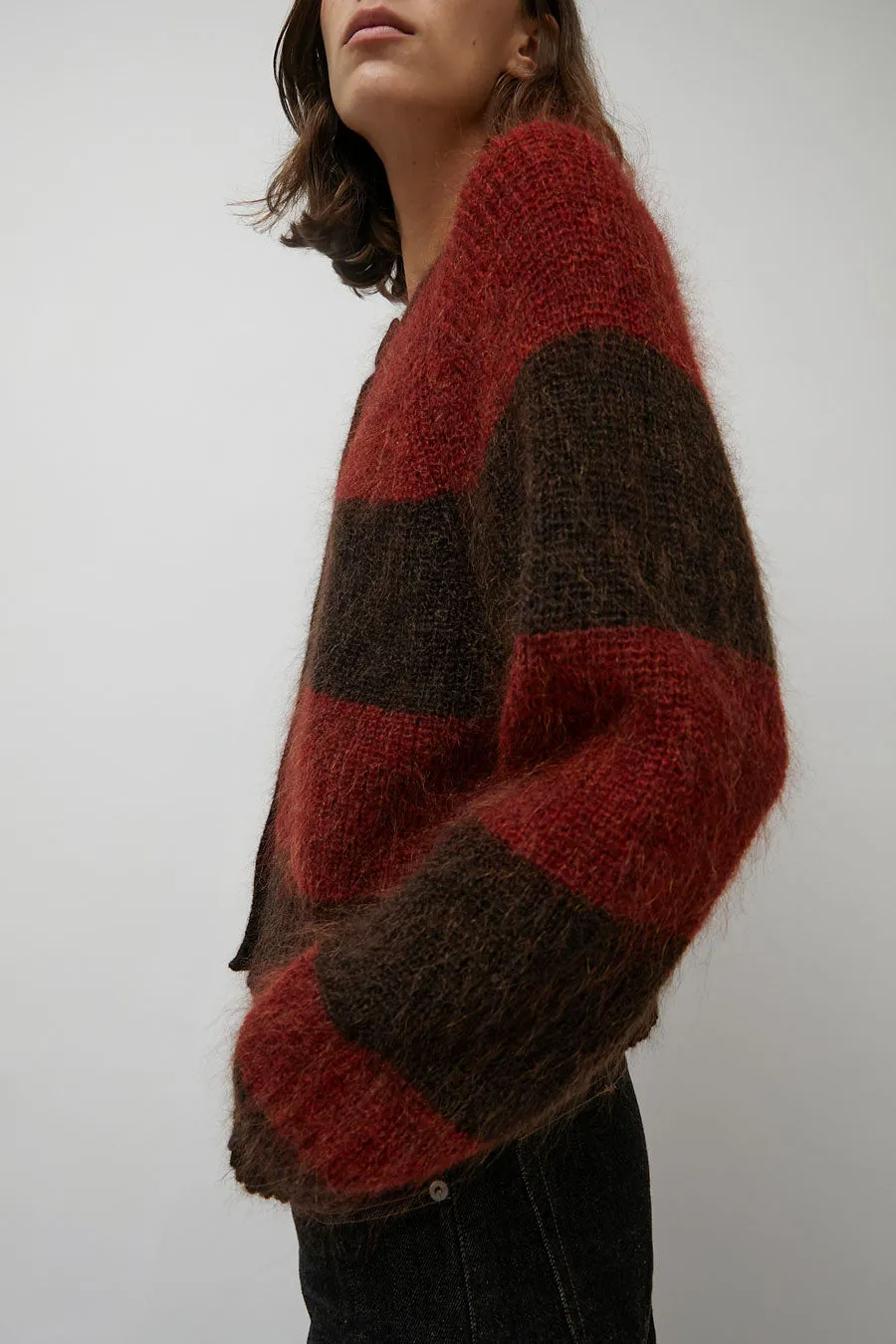 YMC Foxtail Stripe Cardigan in Red Brown sold by No. 6 product image thumbnail 2
