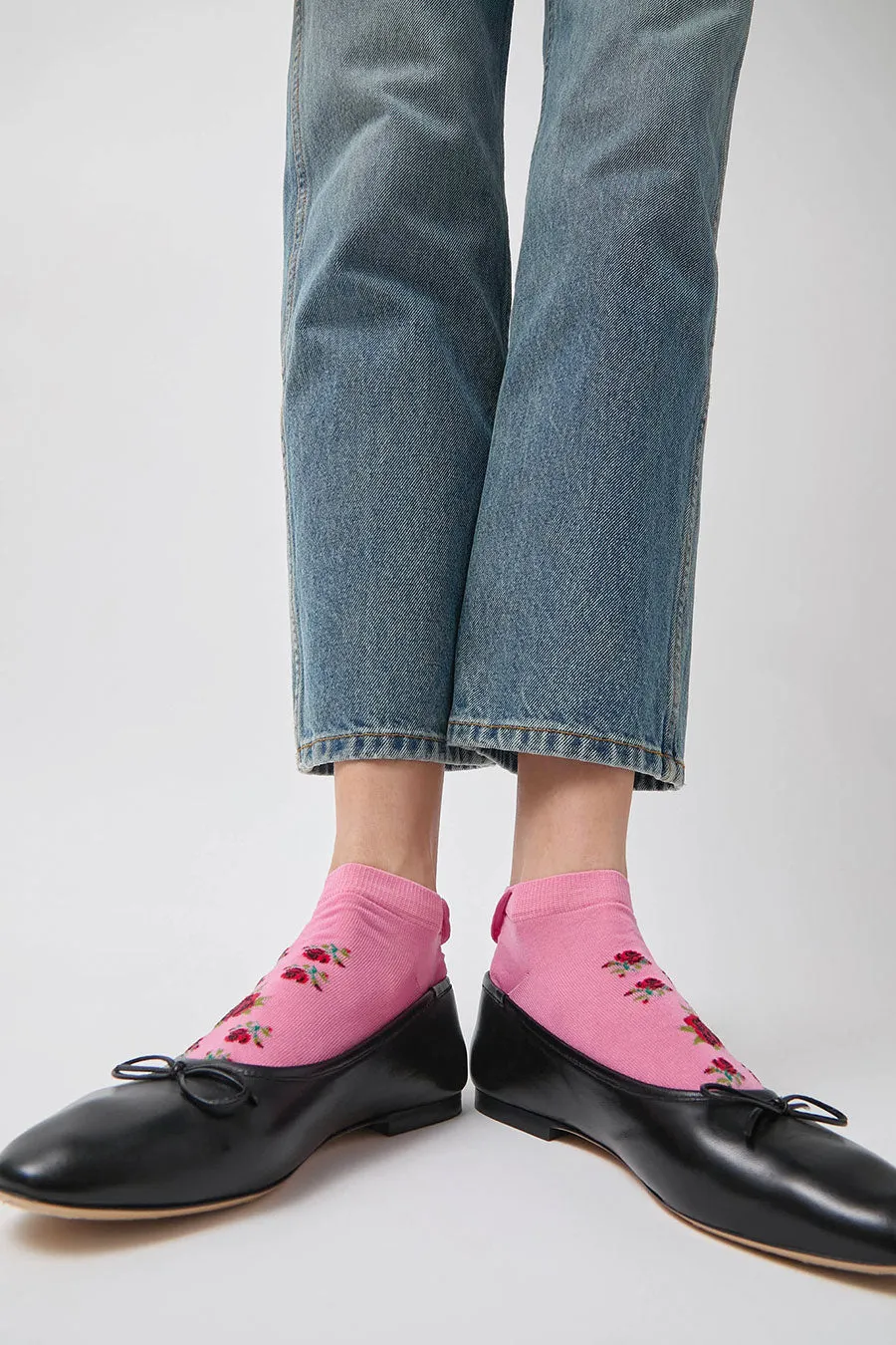 Maria La Rosa Rose Sneaker Socks in Pink and Red Rose sold by No. 6 product image thumbnail 3