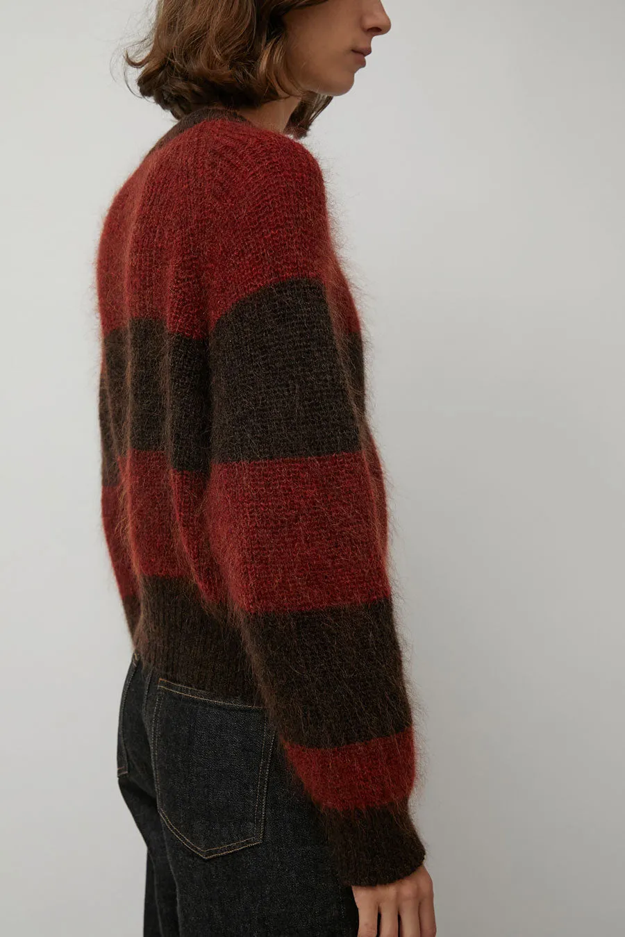 YMC Foxtail Stripe Cardigan in Red Brown sold by No. 6 product image thumbnail 5