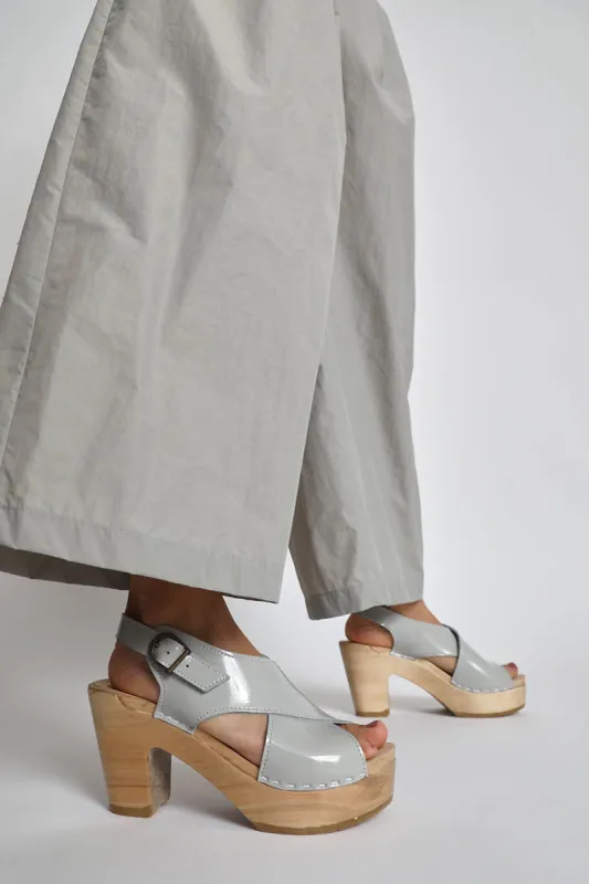 No.6 Crossover Clog on Platform in Dove Patent sold by No. 6