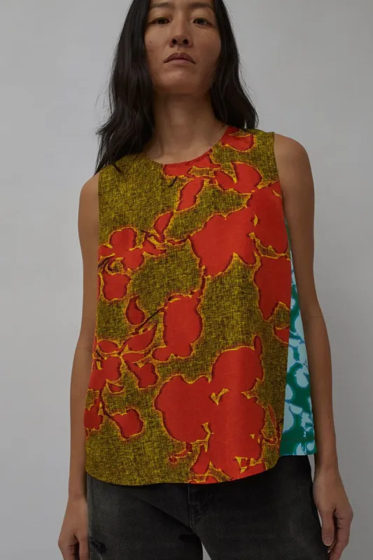 6397 Contrast Floral Slip Tank in Fire and Ice Floral made by No. 6