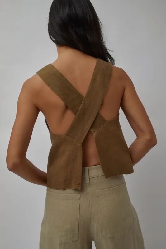 Zii Ropa Aku Cross Top in Hazel sold by No. 6
