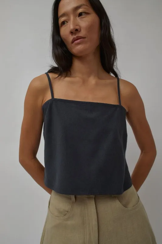 Zii Ropa Cea Top in Washed Black made by No. 6