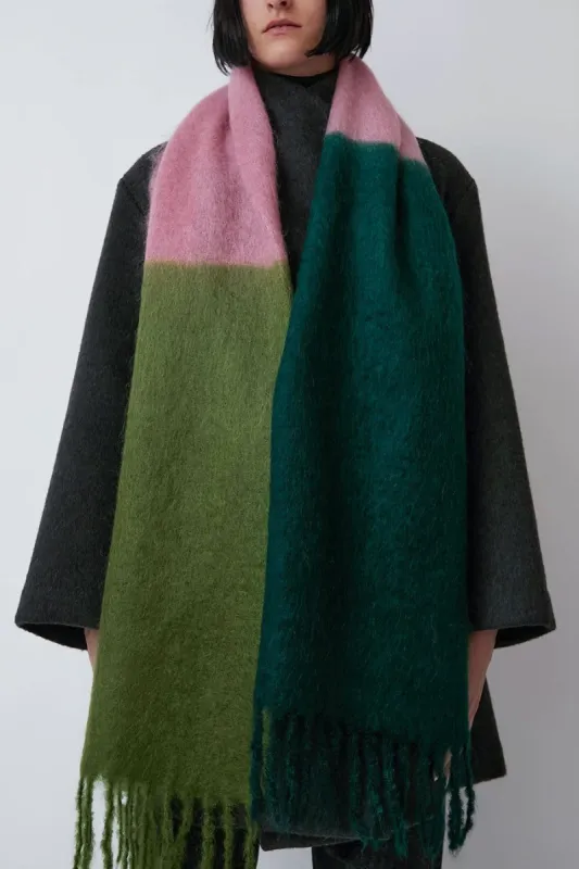 Exquisite J Mohair Scarf in Pink and Green sold by No. 6