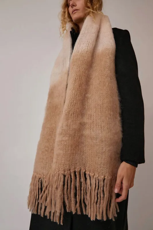 Hinterveld Chameleon Scarf in Camel and Pearl sold by No. 6