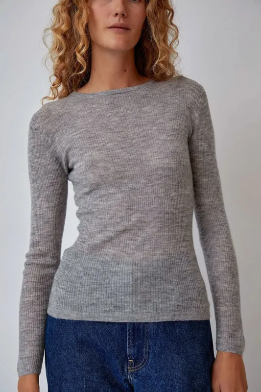 Rue Blanche Underlux Ribs in Grey Melange made by No. 6