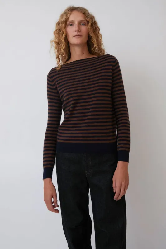 Rue Blanche Lumina Stripe Sweater in Stripe and Nut made by No. 6