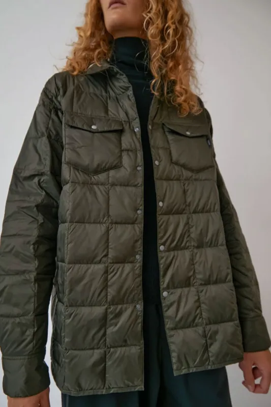 TAION W-Pocket Down Shirt in Olive sold by No. 6